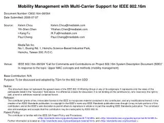 Mobility Management with Multi-Carrier Support for IEEE 802.16m