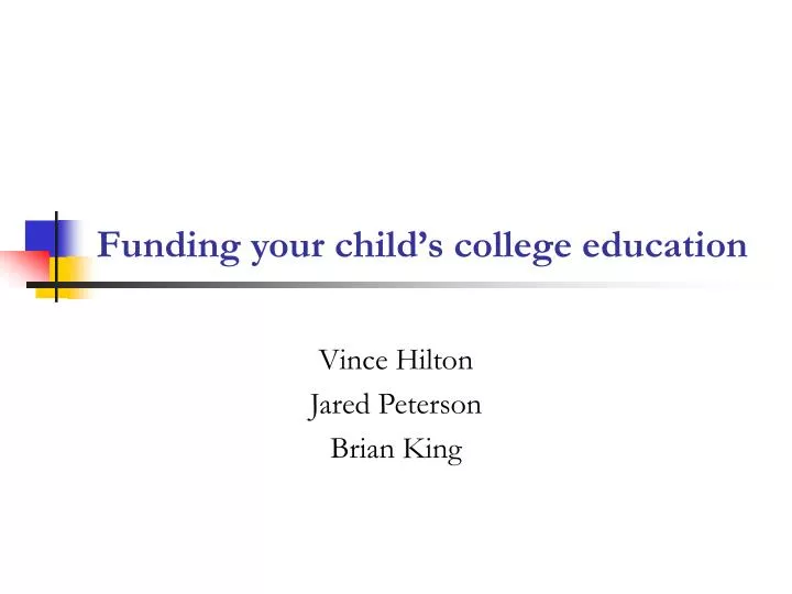 funding your child s college education