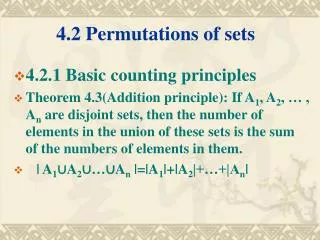 4.2 Permutations of sets