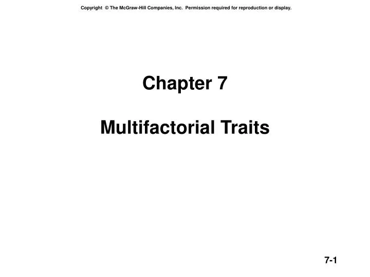 chapter 7 multifactorial traits