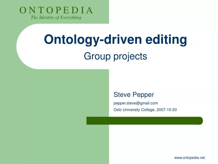 ontology driven editing group projects