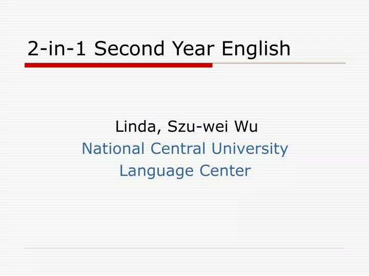 2 in 1 second year english
