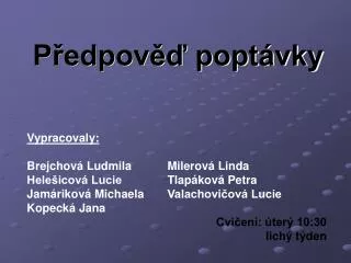 p edpov popt vky