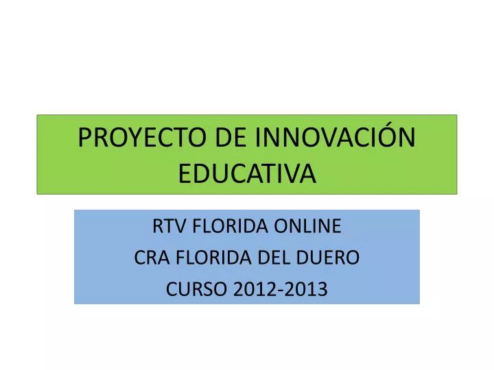 proyecto de innovaci n educativa