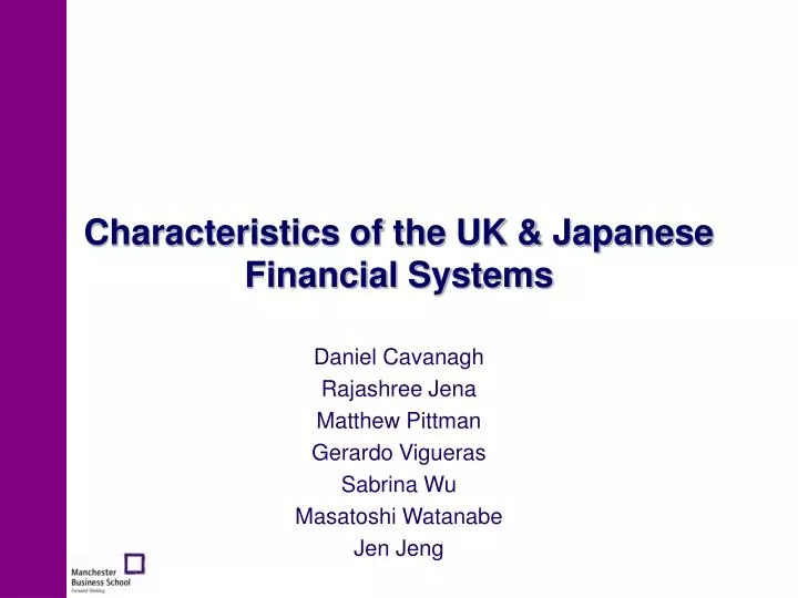 characteristics of the uk japanese financial systems