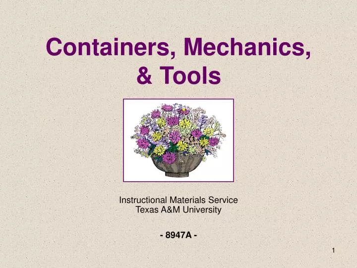 containers mechanics tools