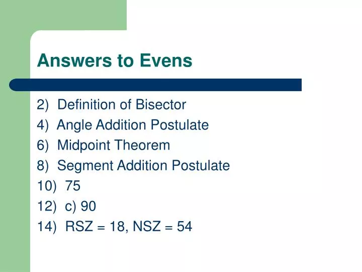 answers to evens
