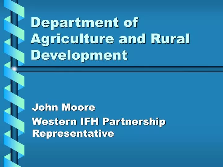department of agriculture and rural development