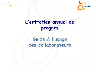 l entretien annuel de progr s guide l usage des collaborateurs
