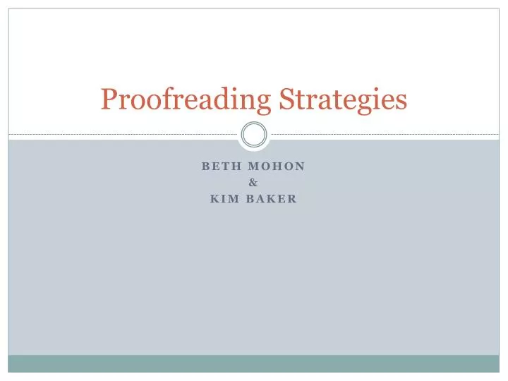 proofreading strategies