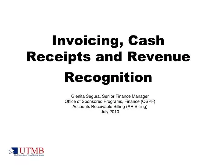 invoicing cash receipts and revenue recognition