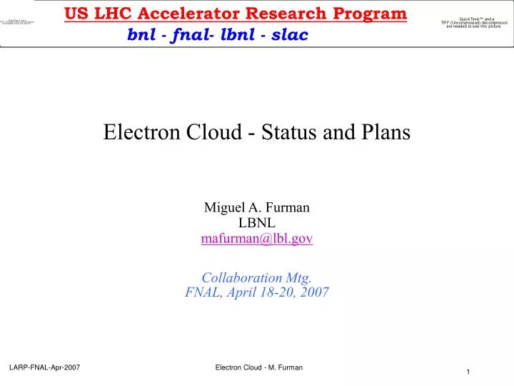 electron cloud status and plans