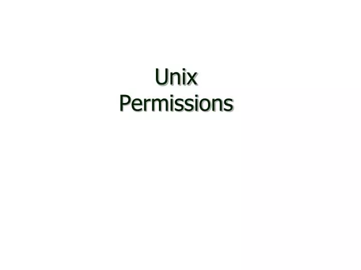 unix permissions