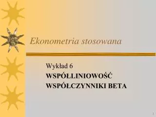 ekonometria stosowana