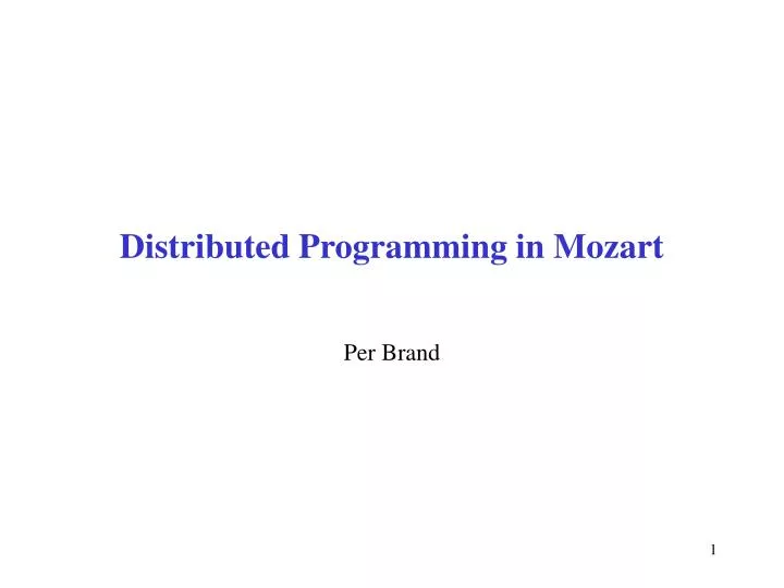 distributed programming in mozart