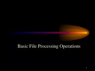 Basic File Processing Operations