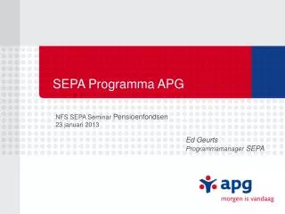 sepa programma apg