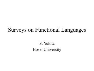 surveys on functional languages