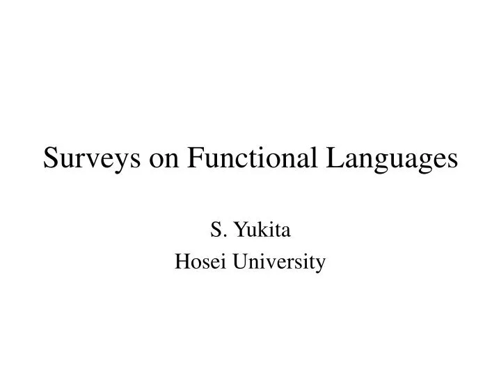 surveys on functional languages