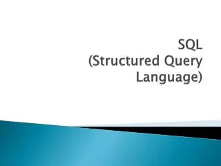 sql structured query language