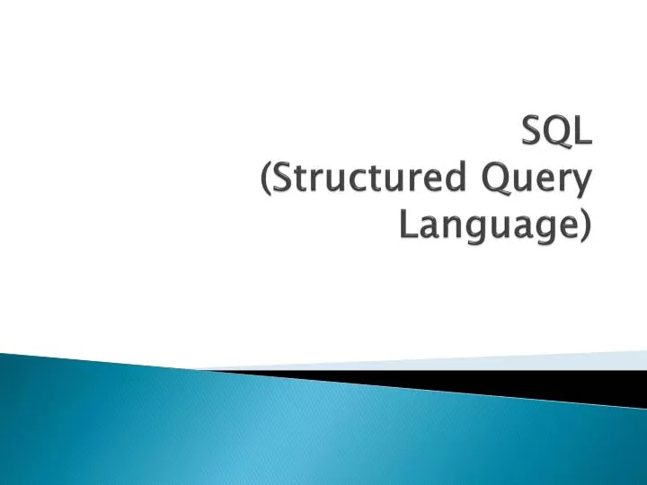 sql structured query language