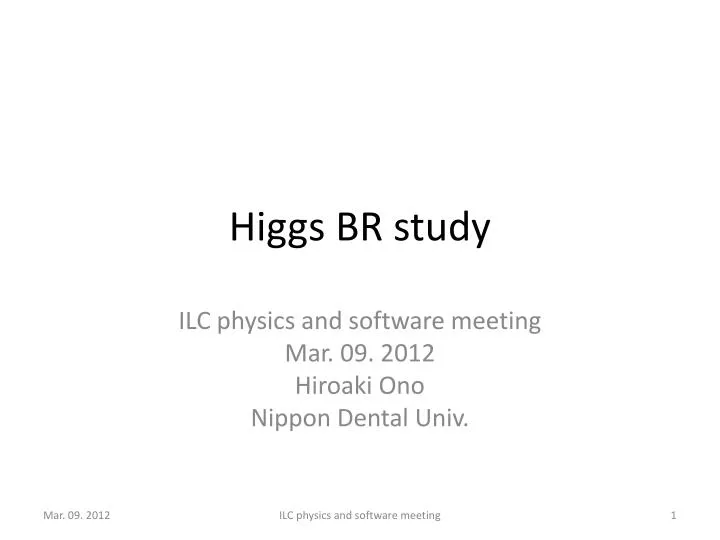 higgs br study