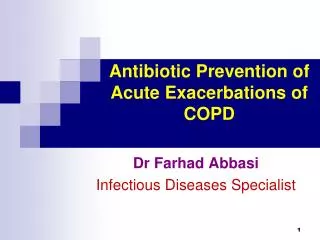 Antibiotic Prevention of Acute Exacerbations of COPD