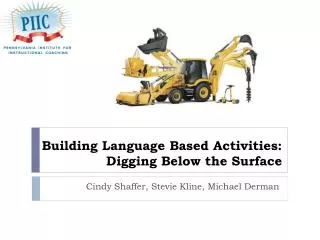 Building Language Based Activities: Digging Below the Surface