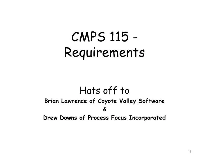 cmps 115 requirements