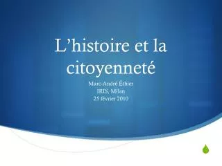 l histoire et la citoyennet