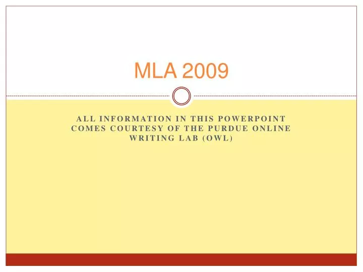 mla 2009