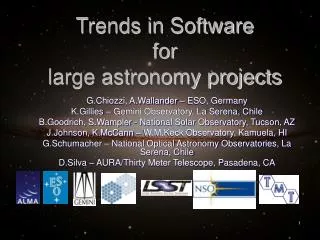 Trends in Software for large astronomy projects