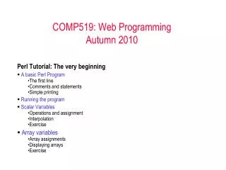 COMP519: Web Programming Autumn 2010