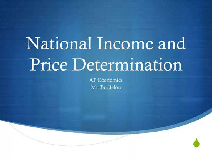 national income and price determination
