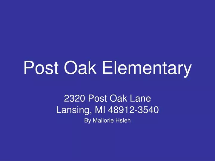 post oak elementary
