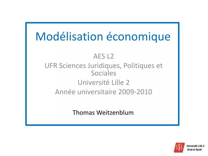 mod lisation conomique