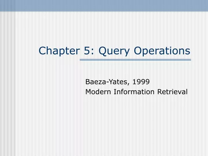 chapter 5 query operations