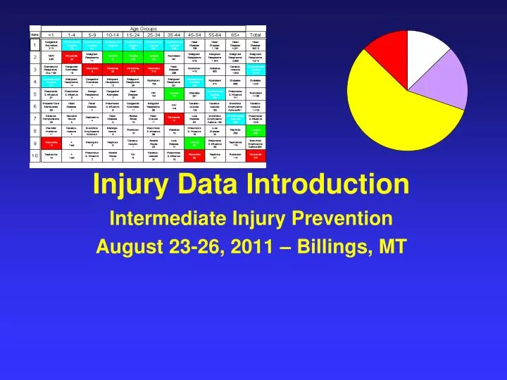 injury data introduction intermediate injury prevention august 23 26 2011 billings mt