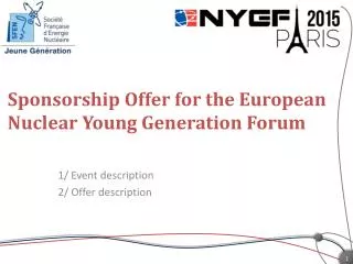 Sponsorship Offer for the European Nuclear Young Generation Forum