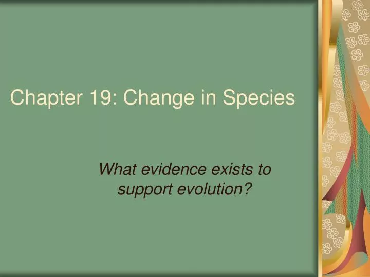 chapter 19 change in species