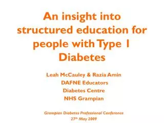 An insight into structured education for people with Type 1 Diabetes