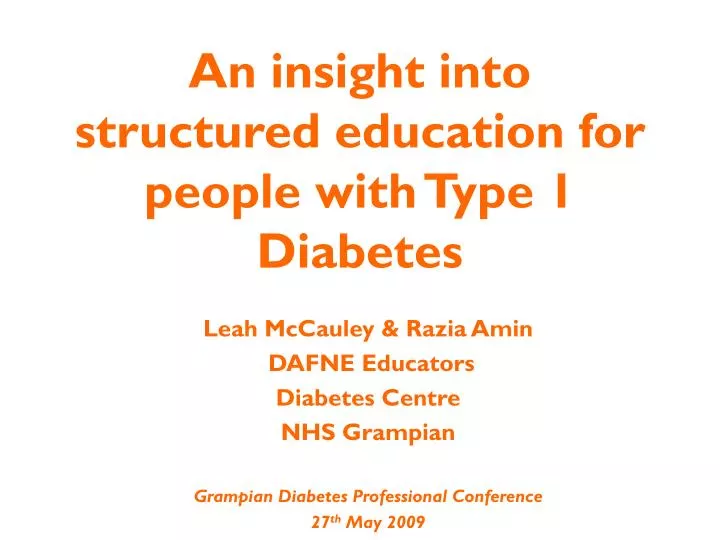 an insight into structured education for people with type 1 diabetes
