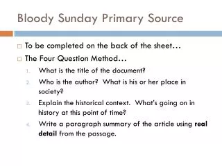 Bloody Sunday Primary Source