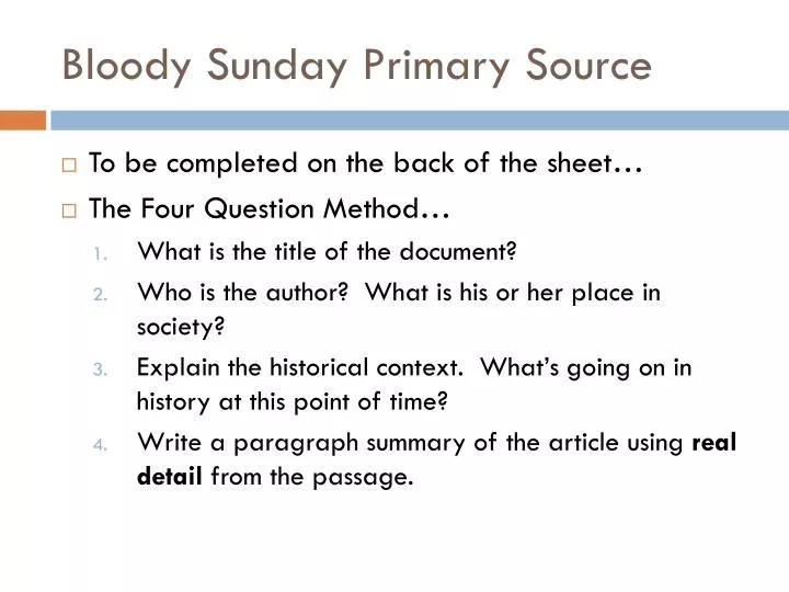 bloody sunday primary source