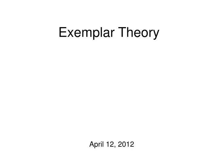 exemplar theory