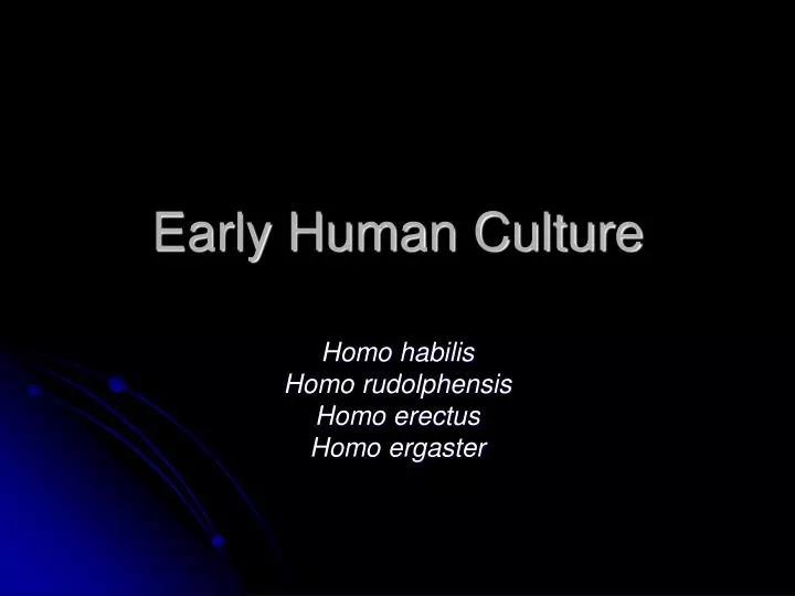 early human culture