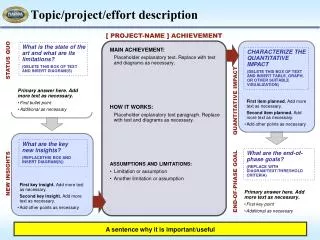 Topic/project/effort description