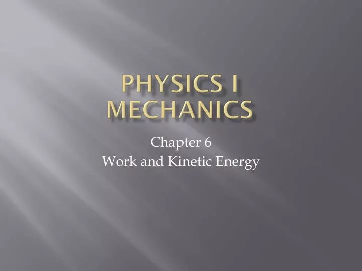 physics i mechanics