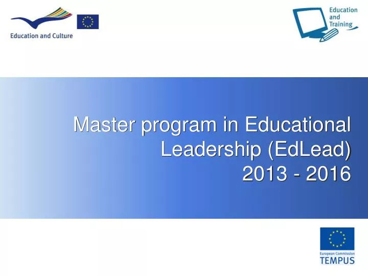 master program in educational leadership edlead 2013 2016