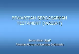 pewarisan berdasarkan testament wasiat